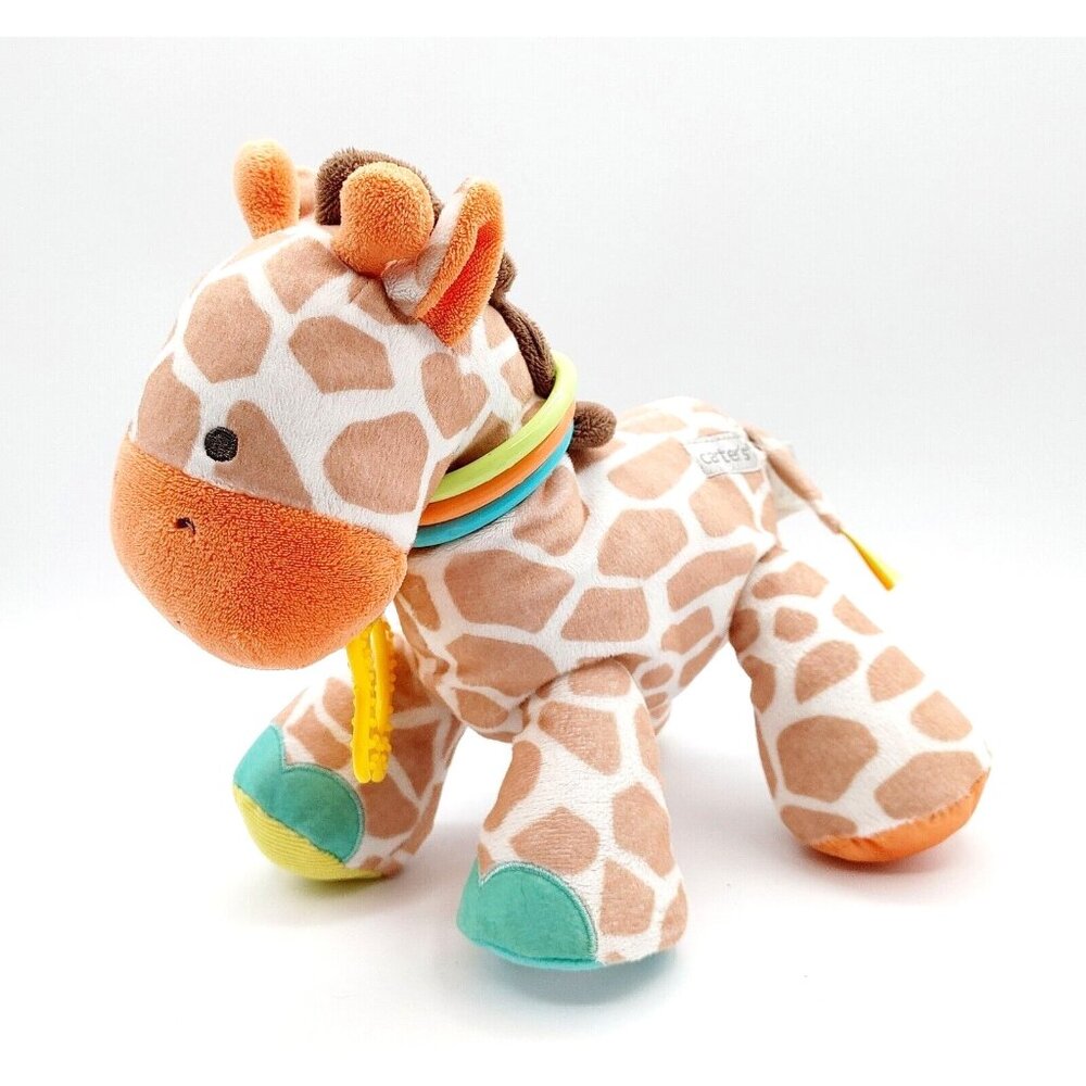 Carters Giraffe 9” Rattle Crinkle Lovey Plush Stuffed Animal Toy